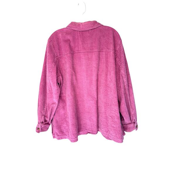 Appleseed Women's Corduroy Shirt Jacket Button Up Plus Pink Cabin Size 2X - Picture 9 of 11